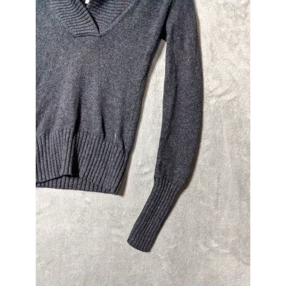 🍑AMERICAN EAGLE Women Sweater Knit Pullover Fall Winter Solid Gray Slim XS(0-2) - Picture 8 of 13